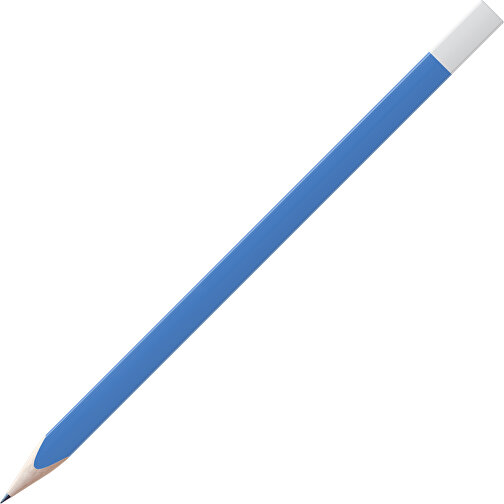 Bleistift, Natur, 3-eckig, Farbig Lackiert , blau / weiss, Holz, 17,50cm x 0,70cm x 0,70cm (Länge x Höhe x Breite), Bild 1