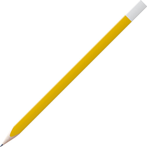 Bleistift, Natur, 3-eckig, Farbig Lackiert , gelb / weiss, Holz, 17,50cm x 0,70cm x 0,70cm (Länge x Höhe x Breite), Bild 1
