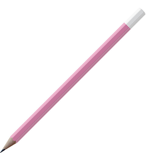 Bleistift, Natur, 6-eckig, Farbig Lackiert , rosa / weiss, Holz, 17,50cm x 0,70cm x 0,70cm (Länge x Höhe x Breite), Bild 1