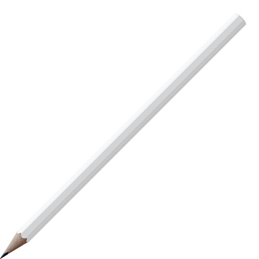 Bleistift, Natur, 6-eckig, Weiß Lackiert , weiß / weiß, Holz, 17,50cm x 0,70cm x 0,70cm (Länge x Höhe x Breite), Bild 1