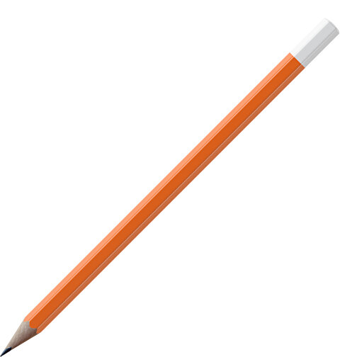 Bleistift, Natur, 6-eckig, Farbig Lackiert , orange / weiss, Holz, 17,50cm x 0,70cm x 0,70cm (Länge x Höhe x Breite), Bild 1