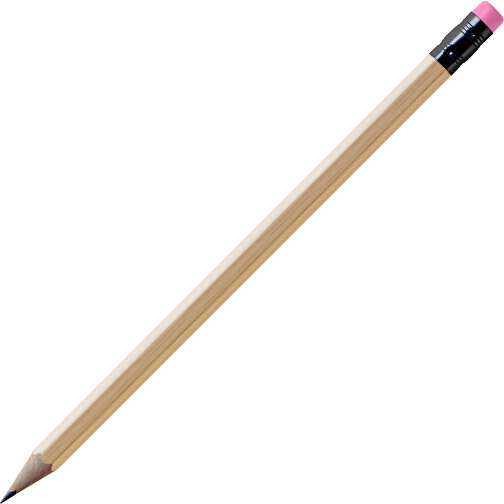 Bleistift, Natur, 6-eckig, Kapsel Schwarz , natur / rosa, Holz, 18,50cm x 0,70cm x 0,70cm (Länge x Höhe x Breite), Bild 1