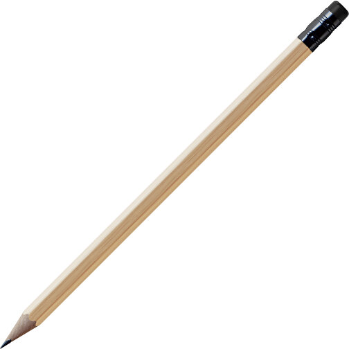 Bleistift, Natur, 6-eckig, Kapsel Schwarz , natur / schwarz, Holz, 18,50cm x 0,70cm x 0,70cm (Länge x Höhe x Breite), Bild 1