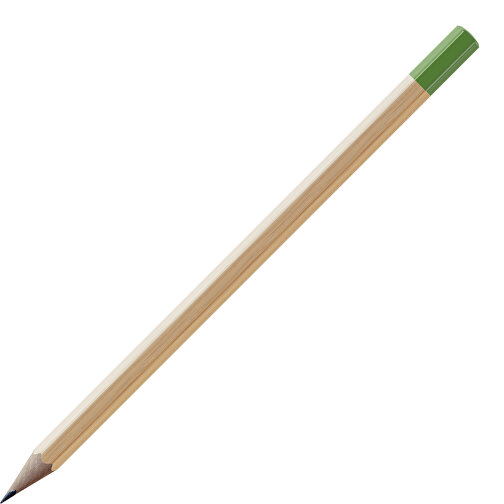 Bleistift, Natur, 6-eckig , natur / gün, Holz, 17,50cm x 0,70cm x 0,70cm (Länge x Höhe x Breite), Bild 1