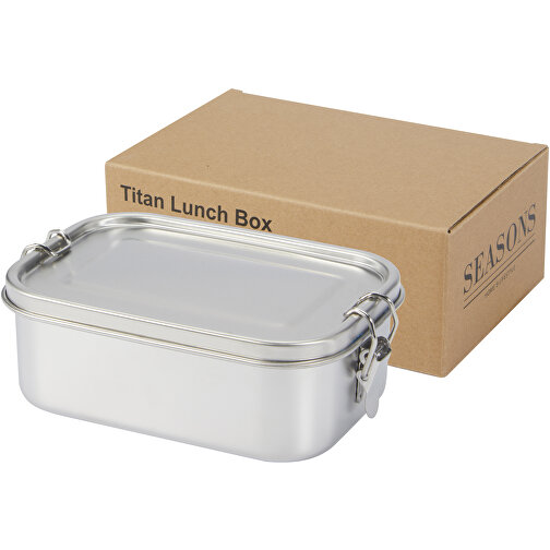Titan Lunchbox Aus Recyceltem Edelstahl , silber, Recycled stainless steel, 17,10cm x 6,10cm x 12,20cm (Länge x Höhe x Breite), Bild 1