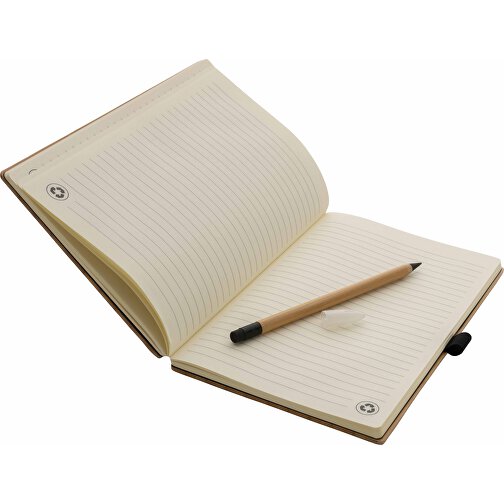 Bambus-Notizbuch Und Infinity-Bleistift Im Set, Braun , braun, Bambus FSC® zertifiziert, 21,00cm x 1,30cm (Länge x Höhe), Bild 3