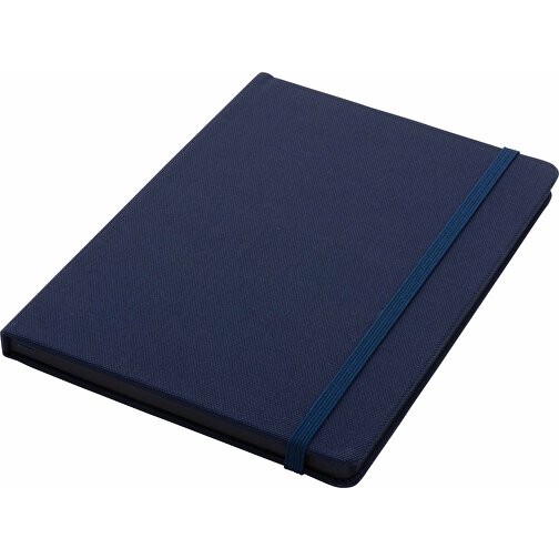 GRS-zertifiziertes RPET-A5-Notizbuch, Navy Blau , navy blau, PET - recycelt, 21,30cm x 1,50cm (Länge x Höhe), Bild 2