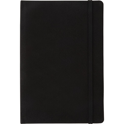 GRS-zertifiziertes RPET-A5-Notizbuch, Schwarz , schwarz, PET - recycelt, 21,30cm x 1,50cm (Länge x Höhe), Bild 4