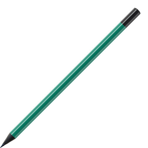 Bleistift, Schwarz Durchgefärbt, Rund, Farbig Lackiert , grün / schwarz, Holz, 17,50cm (Länge), Bild 1