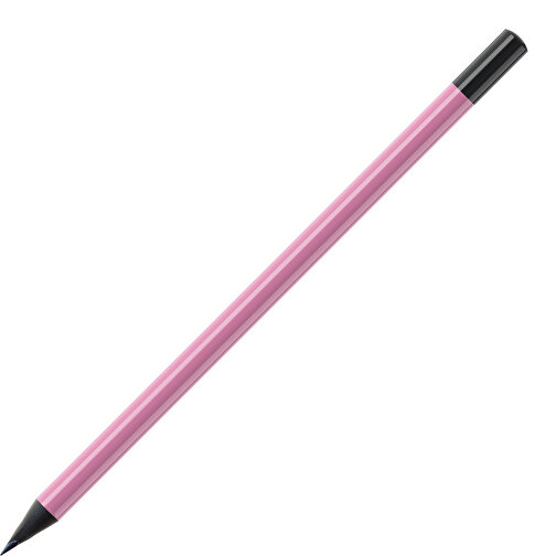 Bleistift, Schwarz Durchgefärbt, Rund, Farbig Lackiert , rosa / schwarz, Holz, 17,50cm (Länge), Bild 1
