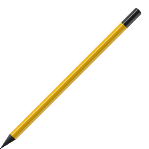 Bleistift, Schwarz Durchgefärbt, Rund, Farbig Lackiert , ockergelb / schwarz, Holz, 17,50cm (Länge), Bild 1