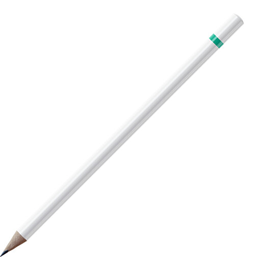 Bleistift, Natur, Rund, Weiß Lackiert , weiß / hellgrün, Holz, 17,50cm (Länge), Bild 1