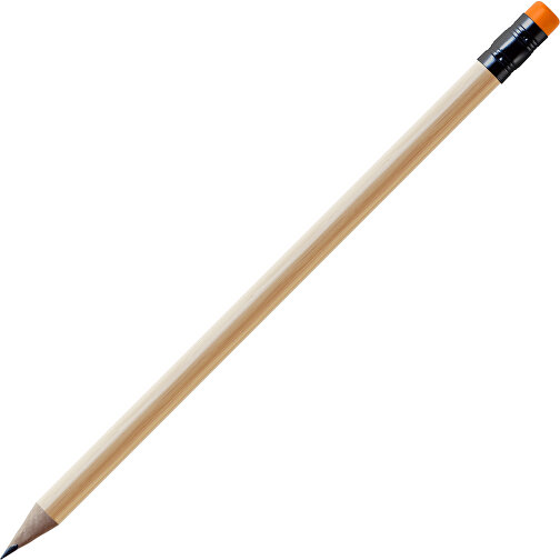 Bleistift, Natur, Rund, Kapsel Schwarz , natur / orange, Holz, 18,50cm (Länge), Bild 1