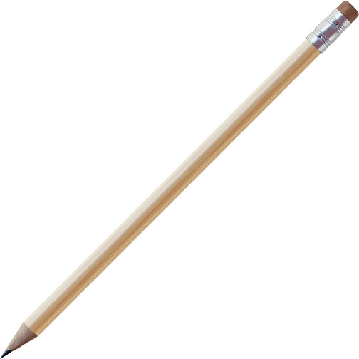 Bleistift, Natur, Rund, Kapsel Silber , natur / braun, Holz, 18,50cm (Länge), Bild 1