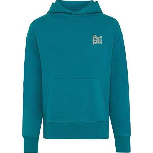 Iqoniq Yoho Relax-Hoodie Aus Recycelter Baumwolle, Verdigris , verdigris, 50% recycelte und 50% biologische Baumwolle, XXS, 64,00cm x 1,00cm (Länge x Höhe), Bild 3