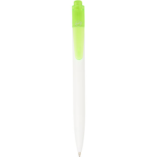 Thalaasa Kugelschreiber Aus Ocean Bound-Kunststoff , Marksman, transparent grün / weiss, Recycelter Kunststoff, 14,30cm (Länge), Bild 1