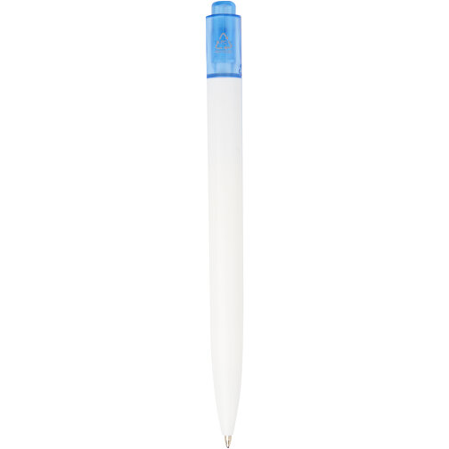 Thalaasa Kugelschreiber Aus Ocean Bound-Kunststoff , Marksman, transparent blau / weiss, Recycelter Kunststoff, 14,30cm (Länge), Bild 5