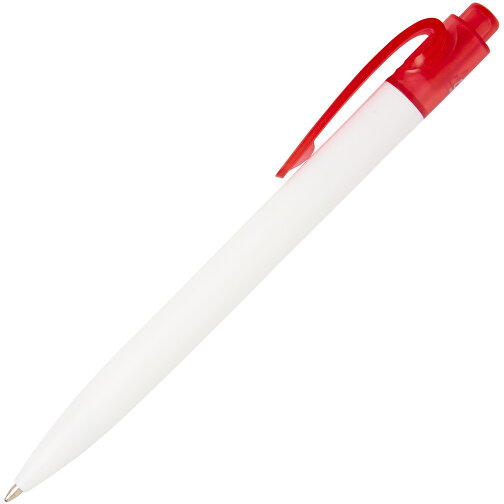 Thalaasa Kugelschreiber Aus Ocean Bound-Kunststoff , Marksman, transparent rot / weiss, Recycelter Kunststoff, 14,30cm (Länge), Bild 3