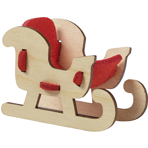 Carte de voeux avec puzzle en bois et feutrine -design standard - Traîneaux, Image 3