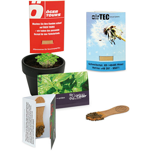 Pflanz-Stick Mit Samen - Sommerblumenmischung, 2 Seiten Gelasert , Holz, Papier, Wachs, Saatgut, 5,50cm x 8,00cm (Länge x Breite), Bild 2