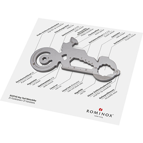 ROMINOX® Key Tool Motorbike / Motorrad (21 Funktionen) , grün, Edelstahl, 7,00cm x 0,23cm x 3,20cm (Länge x Höhe x Breite), Bild 3
