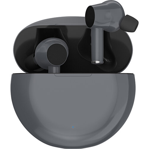 True-Wireless In-Ear Kopfhörer Truly , dunkelgrau / schwarz, Kunststoff, 6,00cm x 3,00cm x 6,00cm (Länge x Höhe x Breite), Bild 1