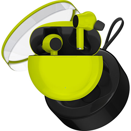 True-Wireless In-Ear Kopfhörer Truly , hellgrün / schwarz, Kunststoff, 6,00cm x 3,00cm x 6,00cm (Länge x Höhe x Breite), Bild 2