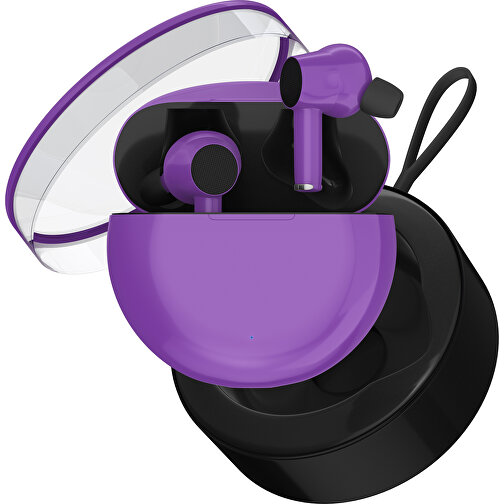 True-Wireless In-Ear Kopfhörer Truly , lavendellila / schwarz, Kunststoff, 6,00cm x 3,00cm x 6,00cm (Länge x Höhe x Breite), Bild 2