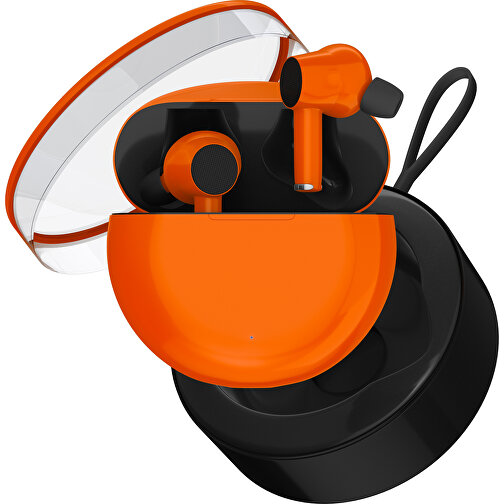 True-Wireless In-Ear Kopfhörer Truly , orange / schwarz, Kunststoff, 6,00cm x 3,00cm x 6,00cm (Länge x Höhe x Breite), Bild 2