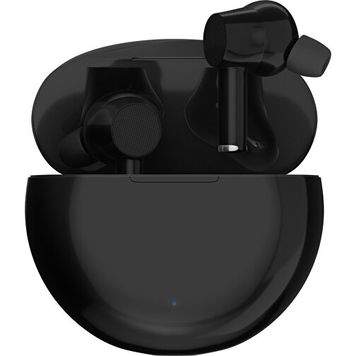 True-Wireless In-Ear Kopfhörer Truly , schwarz / schwarz, Kunststoff, 6,00cm x 3,00cm x 6,00cm (Länge x Höhe x Breite), Bild 1