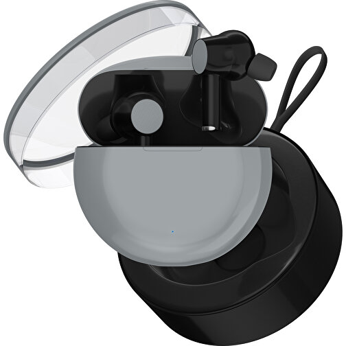 True-Wireless In-Ear Kopfhörer Truly , silber / schwarz, Kunststoff, 6,00cm x 3,00cm x 6,00cm (Länge x Höhe x Breite), Bild 2