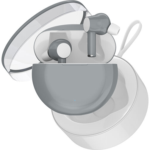 True-Wireless In-Ear Kopfhörer Truly , silber / weiß, Kunststoff, 6,00cm x 3,00cm x 6,00cm (Länge x Höhe x Breite), Bild 2