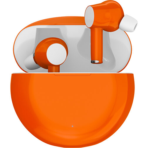 True-Wireless In-Ear Kopfhörer Truly , orange / weiß, Kunststoff, 6,00cm x 3,00cm x 6,00cm (Länge x Höhe x Breite), Bild 1