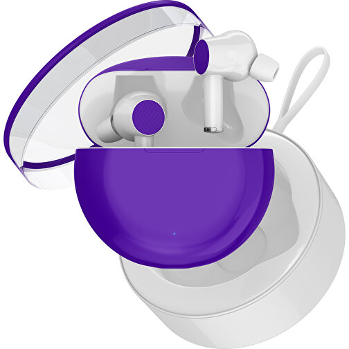 True-Wireless In-Ear Kopfhörer Truly , violet / weiß, Kunststoff, 6,00cm x 3,00cm x 6,00cm (Länge x Höhe x Breite), Bild 2