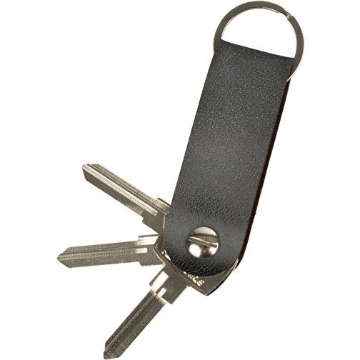 Schlüsselanhänger , schwarz, Anilin-Rindleder Toscana, 8,00cm x 2,50cm (Länge x Breite), Bild 1