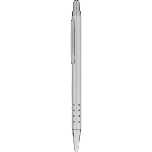 Messing-Kugelschreiber BUDAPEST , silber matt, Messing / Stahl, 13,50cm (Länge), Bild 1