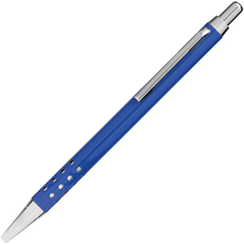 Messing-Kugelschreiber BUDAPEST , blau glänzend, Messing / Stahl, 13,50cm (Länge), Bild 2