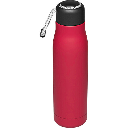 Vakuum-Isolierflasche ROBUSTA , rot, Edelstahl / Silikon / Kunststoff / Polyester, 26,00cm (Länge), Bild 1