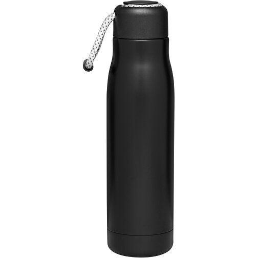 Vakuum-Isolierflasche ROBUSTA , schwarz, Edelstahl / Silikon / Kunststoff / Polyester, 26,00cm (Länge), Bild 3