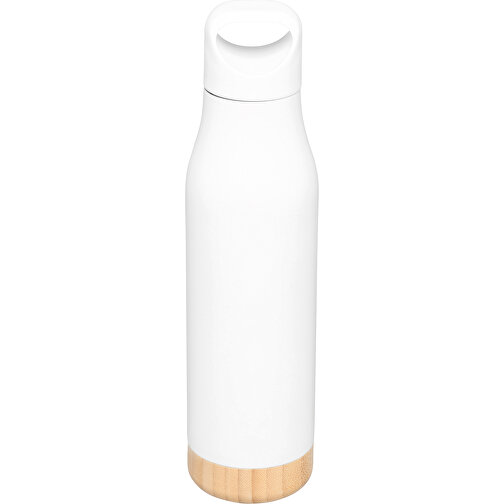 Vakuum-Trinkflasche BAMBOO LEGEND , weiß, Edelstahl / Bambus / Silikon / Kunststoff, 9,50cm (Länge), Bild 1