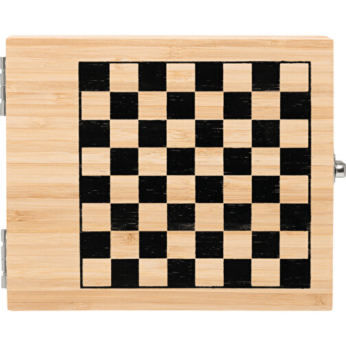 Weinset BAMBOO CHESS Mit Schachspiel , braun, Bambus / Edelstahl / Zinklegierung / EVA / Silikon, 17,00cm x 4,50cm x 14,00cm (Länge x Höhe x Breite), Bild 3