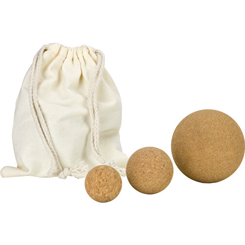 Massage balls Cork, set de 3 balles fascia, Image 1