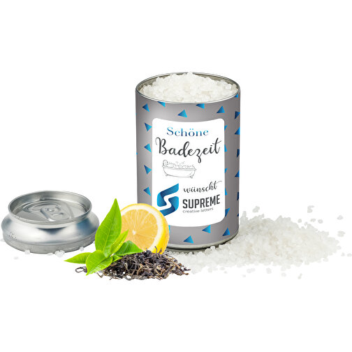 Puszka soli do kapieli XL 300 g z indywidualna etykieta, zapach Earl Grey, Obraz 1