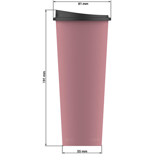 Kaffeebecher 'ToGo', 0,5 L , raffiniertes rot/schwarz, Kunststoff, 19,20cm (Höhe), Bild 6