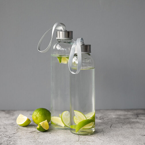 Glasflasche Mit Hülle 'Pure', 0,7 L , transparent, Glas, 24,50cm (Höhe), Bild 2