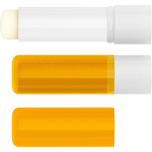 Lippenpflegestift 'Lipcare Original' Mit Gefrosteter Oberfläche , gelb-orange / weiß, Kunststoff, 6,90cm (Höhe), Bild 4