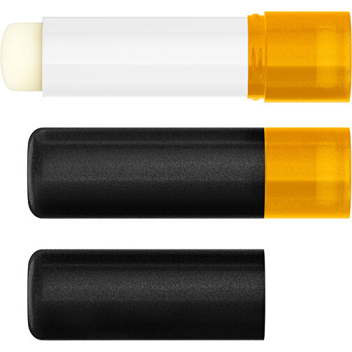 Lippenpflegestift 'Lipcare Original' Mit Gefrosteter Oberfläche , schwarz / gelb-orange, Kunststoff, 6,90cm (Höhe), Bild 4