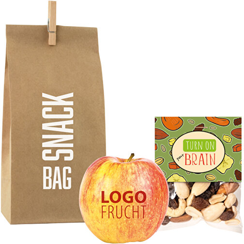 LogoFrucht Power Snack Bag - Rot - Strawberry , weiß, Folie (PE), Papier, 8,00cm x 23,00cm x 10,00cm (Länge x Höhe x Breite), Bild 1