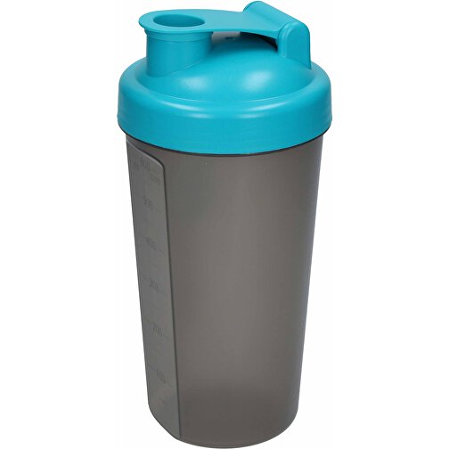 Shaker 'Protein', 0,6 L , teal/transluzent-grau, Kunststoff, 20,00cm (Höhe), Bild 1