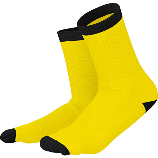 Boris - Die Premium Tennis Socke , gelb / schwarz, 85% Natur Baumwolle, 12% regeniertes umwelftreundliches Polyamid, 3% Elastan, 36,00cm x 0,40cm x 8,00cm (Länge x Höhe x Breite), Bild 1